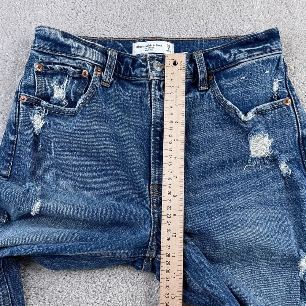 Abercrombie and Fitch‎ Jeans Womens 6 Short Blue Skinny High Rise Distressed
